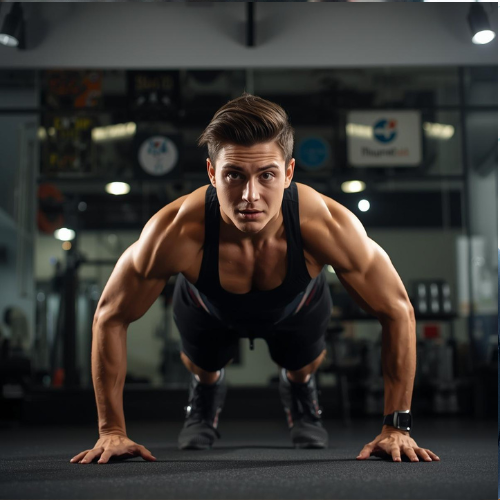 Beginner performing basic exercises (squat or push-up)