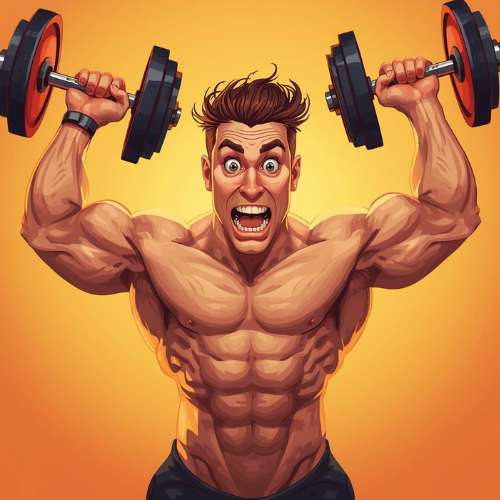 Person lifting weights with visible muscle engagement
