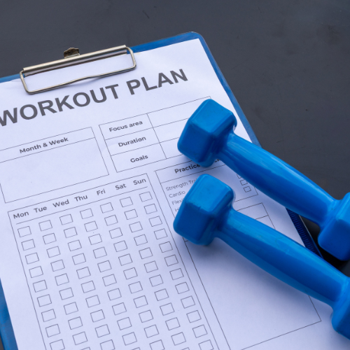 Simple workout plan layout or gym session