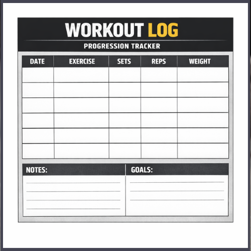 Workout log or progression chart