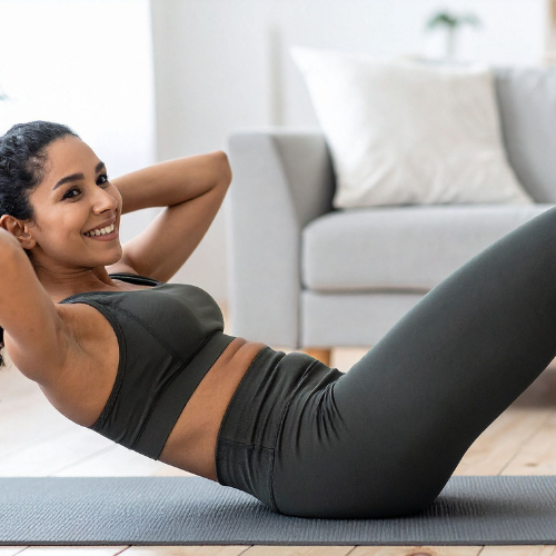 Simple home workout setup or routine