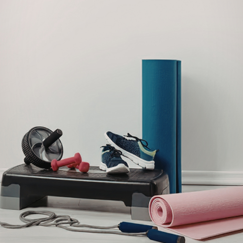 Simple home workout setup or routine