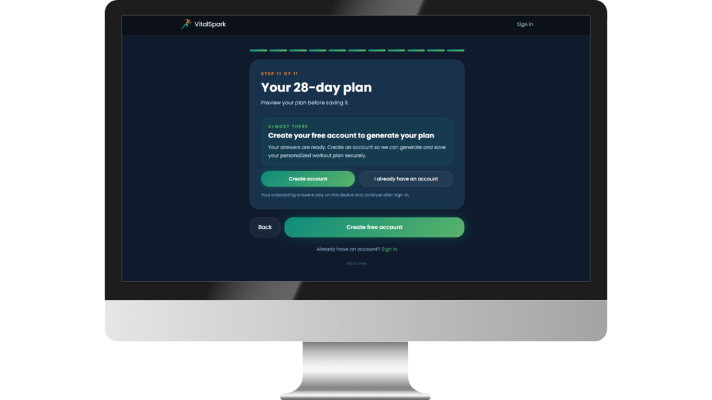 VitalSpark web dashboard